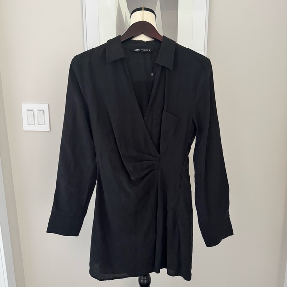 Zara Black Wrap Dress – Size Small - Picture 2 of 10